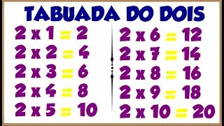 Tabuada do 2║Ouvindo e Aprendendo a tabuada de Multiplicação por 2『Tabuada do DOIS』