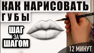 Как нарисовать губы поэтапно карандашом | Обучающие видео-уроки рисования для начинающих.