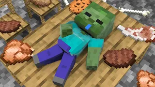 Monster School : Gluttonous Baby Zombie - Life Story - Minecraft Animation