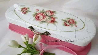 Decoupage Jewelry Box Craquelure Tutorial for beginners