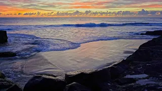 Australian Beach After Sunset with Beautiful Orange Glow, Nature ASMR, 2H in 4K