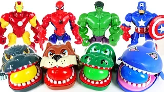 Marvel Avengers Hulk, Spider Man and terrible crocodile, dinosaur, shark surprise egg - DuDuPopTOY