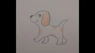 Как нарисовать щенка  Простой рисунок Для детей Урок рисования