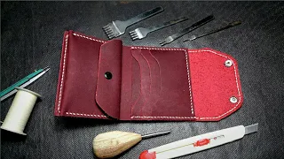 Dompet kulit handmade / MAKING A LEATHER WALLET CRAZY HORSE