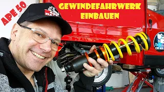 Ape 50 Gewindefahrwerk von Dexterracing Hinterachse einbauen / einstellen @apeharry