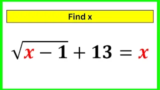 🔴Singapore Math Olympiad | Tricks to Radical Equation | Find the Value Of X