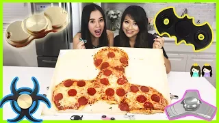 FIDGET SPINNER PIZZA DIY & HAND SPINNERS COLLECTION CHALLENGE with Princess Squad