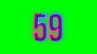 60 Seconds Neon Countdown Greenscreen effect Chromakey