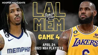 Los Angeles Lakers vs Memphis Grizzlies Full Game 4 Highlights | Apr 24 | 2023 NBA Playoffs