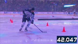 Winnipeg Jets compete in the Puck Control Relay Race