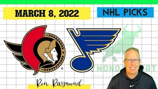 Ottawa Senators vs  St  Louis Blues Prediction 3/8/22 - Free NHL Picks