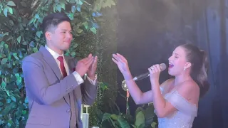 Tippy dos Santos sings "Bawa't Daan" to her husband Miguel Porcuna