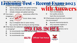 IELTS Listening Actual Test 2023 with Answers | 29.08.2023