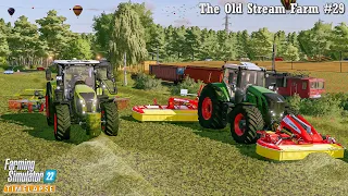 Harvesting Oat & Baling Straw. Mowing, Tedding & Raking🔸The Old Stream Farm #29🔸Farming Simulator 22