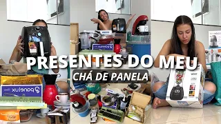 ABRINDO OS PRESENTES DO MEU CHÁ DE PANELA | muita coisa