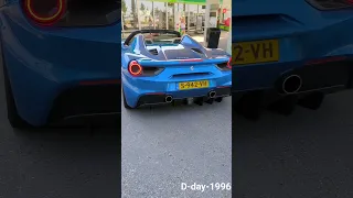 Ferrari 488 spider in Corsa blue engine start!