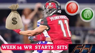 2018 Fantasy Football Lineup Advice  - Week 14 WR's Start/Sit Episode