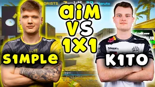 СИМПЛ ИГРАЕТ АИМКУ ПРОТИВ КИТО! S1MPLE VS K1TO AIM_MAP! LOBA НАРЕЗКА (CS:GO)