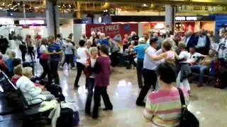 Irish folk waiting for their flight in Portugal