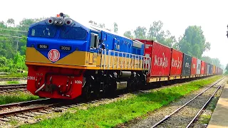 Brand new Loco First running with container | New Locomotive(Engine) Of Bangladesh railway | BD RAIL