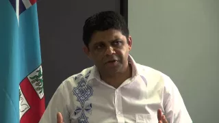 Fijian AG and Minister for Civil Aviation holds press conference on Fiji’s national airline.