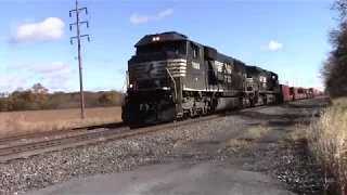 Westbound NS 23M Intermodal On A Windy Day Annville PA