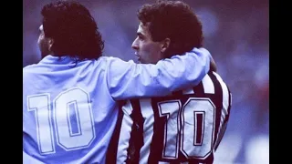 Roberto Baggio vs Maradona | vs Napoli 1990 | Supercoppa Italiana | 1 Goal | All Touches & Actions