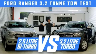 FORD RANGER 2020 3.2 litre vs 2.0 litre BI-TURBO TOW TEST