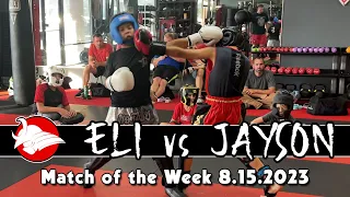 Team Samurais Kickboxing Match of the Week Jayson vs Eli 8.15.2023