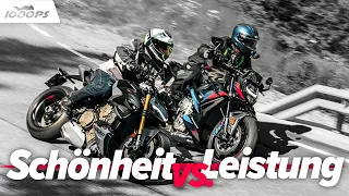 Hyper Hyper in den Alpen! BMW M 1000 R vs. Ducati Streetfighter V4 S im engen Winkelwerk