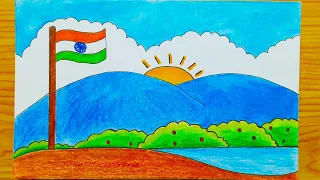 How to draw republic day drawing easy || independence day drawing || indian flag drawing ||