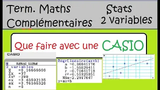 Statistiques à 2 variables-Tout sur la CASIO écart type covariance  moindres carrés corrélation