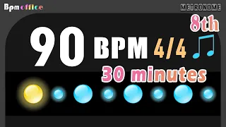 90BPM Metronome │ 4/4 │ 8th │ Wood │ 30min