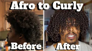 MEN'S CURLY HAIR ROUTINE | How To Make Hair Curly | AFRO TO CURLY