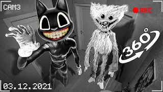 VR 360° Huggy Wuggy and Cartoon Cat in real life / They got into the house and ...😱👹