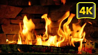 🔥 Fireplace Burning Ambience with Crackling Fire Sounds 🔥 Fireplace 4K for Sleep, Relaxation, Study