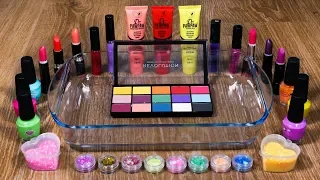Mixing Eyeshadow Makeup Glitter Parts into Glossy Slime Relaxing Satisfying Slime #6