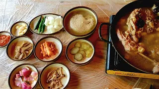 ПЭКСУК/Отварная курица по-корейски/백숙/#Корейская_уличная_еда