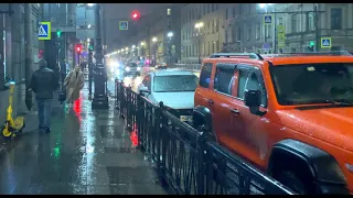 Walking Tour in St Petersburg №277 Evening rain