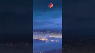 Beautiful Moon and Valley Night View 🥰 #night #moon #shorts