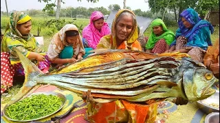 Do You Know This Giant Fish Name? Dry Fish Vegetables Mixed Dry Curry Cooking By Women