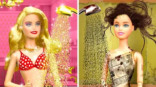 💞BARBIE💞 RICH VS BROKE CARDBOARD MAKEOVER HACKS || Amazing DIY with Cardboard by YOWZA