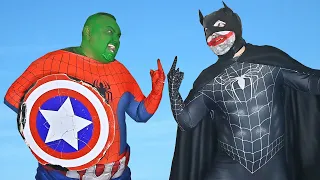 Spider-Captain Hulk VS Spider-Joker Bat