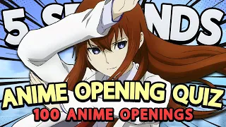 ANIME OPENING QUIZ (EASY) - 100 QUICK FIRE ANIME OPENINGS