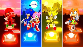 Knuckles Sonic 🆚 Sonic Love Amy Rose 🆚 Super Sonic 🆚 Sonic Boom | Tiles Hop EDM Rush