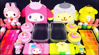 "Mymelody VS Pompompurin" Slime. Mixing Makeup into clear slime! 🌈ASMR🌈 #satisfying #슬라임 (258)