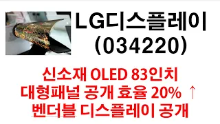 LG디스플레이 034220 발광효율 20% 향상 OLED 공개 밴더블 디스플레이 공개 투명디스플레이 공개 2020년 3분기 흑전 외인 강력매수 향후 주가 대응 포지션은