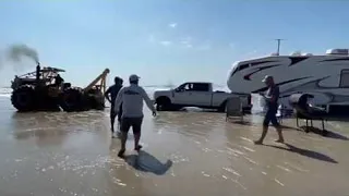 Saving Multiple Vehicles Stuck on the Beach || ViralHog