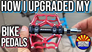 How I upgraded my stock plastic Beach Cruiser Bicycle Pedals with New aluminum ones in HD