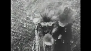 Japanese cruisers and destroyers under attack by US Navy dive bombers off Rabaul in November 1943